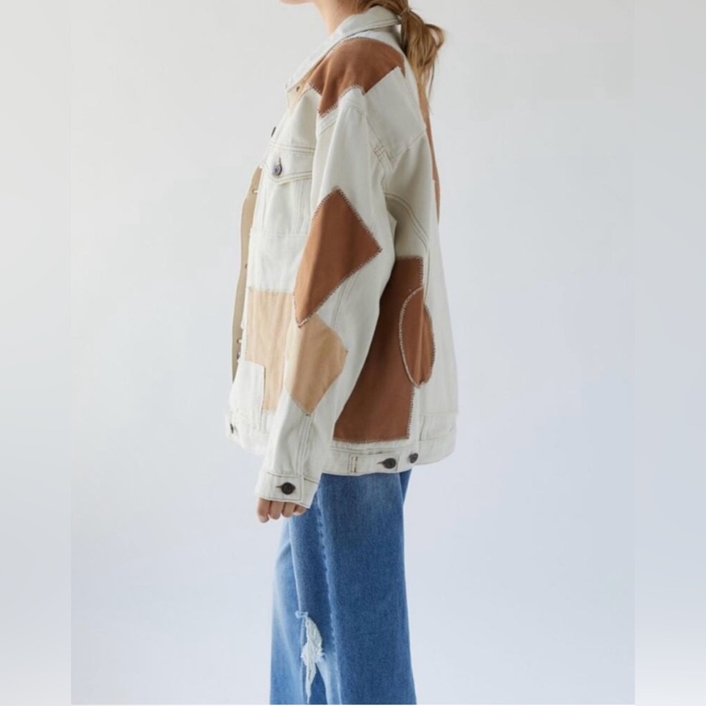 Bdg Patchwork Denim Oversized Trucker Jacket Off … - image 3